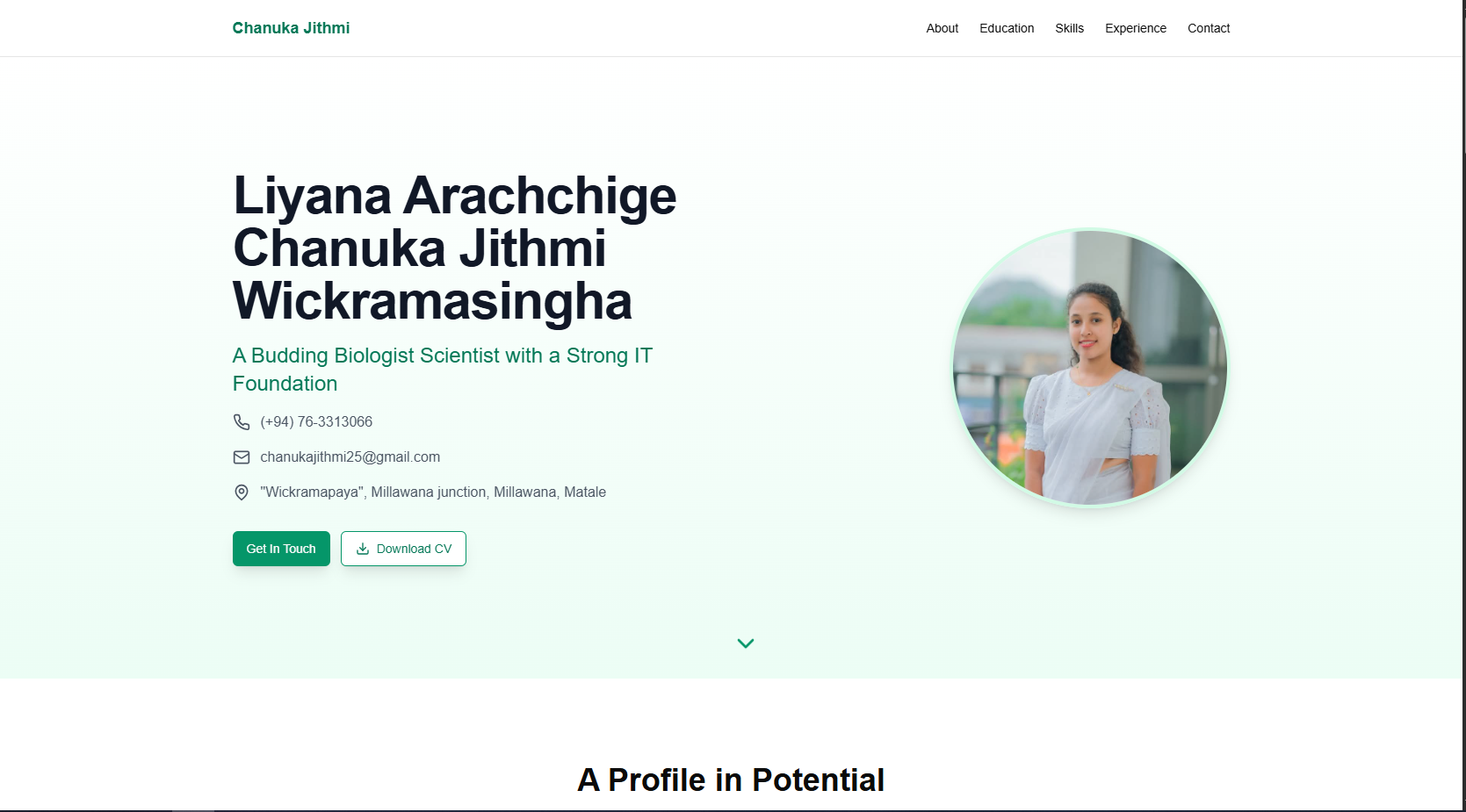 Jithmi's Portfolio Website